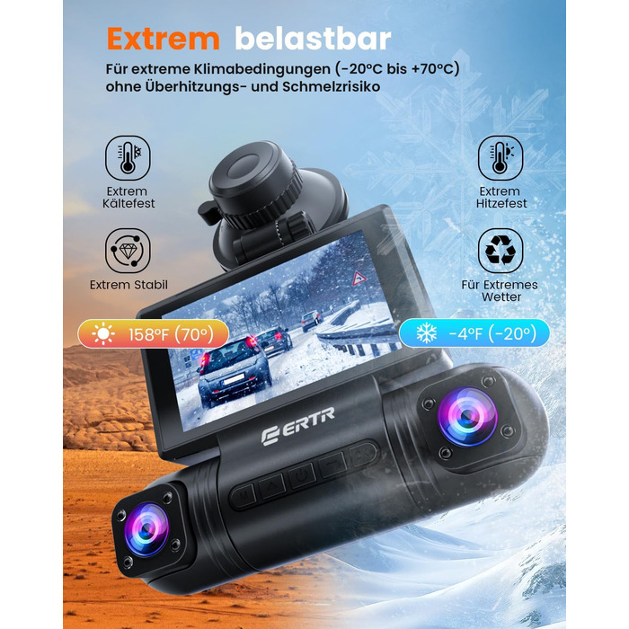 Автомобільний відеореєстратор 360° 4-канальний 2K+1080P, бездротовий з Wi-Fi та додатком, G-сенсором, 8 ІЧ-LED для нічної зйомки, карта пам'яті 128GB у комплекті