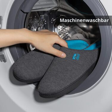 Чоловічі домашні капці RockDove з ефектом пам'яті (Memory Foam), двоколірні, темно-сірі та сині, розмір 46/47 EU