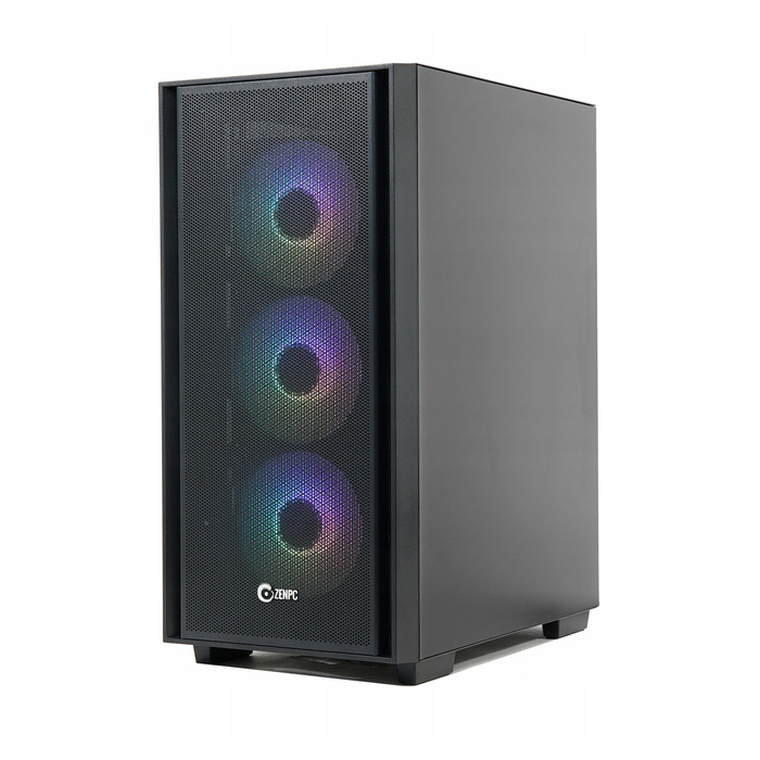 Корпус ZENPC Flow TG Black ARGB Midi Tower, чорний