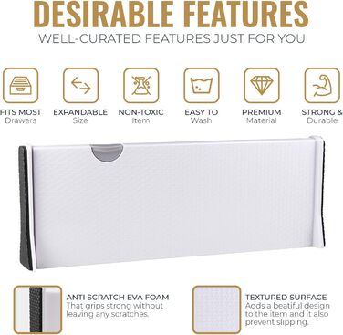 RAPTUROUS 4-Pack Drawer Dividers 