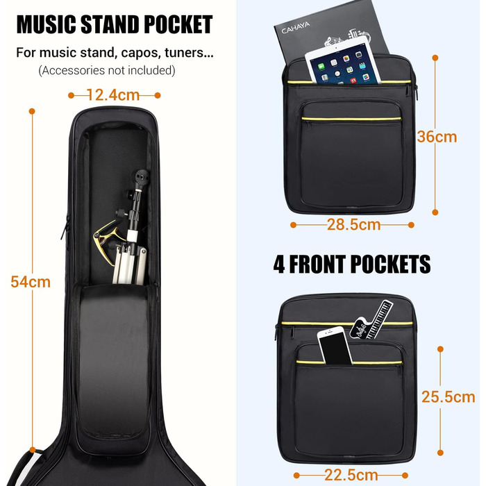 Чохол для гітари Cahaya Gig Bag: водонепроникний, з кишенями для аксесуарів, для гітар 40-41 дюймів