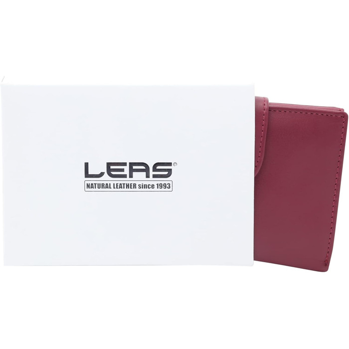 LEAS Women's and Men's Card Holders with Outer Flap in Portrait Format, Genuine Leather, Red Special Edition, Red, 12.5x9cm