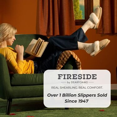 Домашні тапочки 'Fireside Sydney' з натуральної овечої вовни для дому та вулиці, широка колодка (35 EU, каштановий)