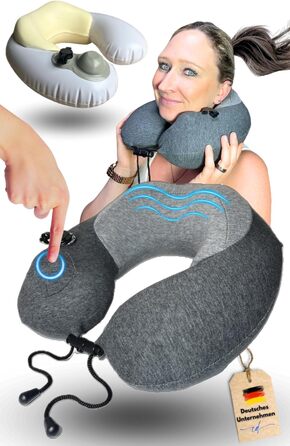 Clever Dreams Neck Pillow Airplane Travel Pillow Inflatable 2 in 1 with Memory Foam Foam Neck Pillow Car Travel Pillow Inflatable Neck Support for Adults Breathable and Adjustable
