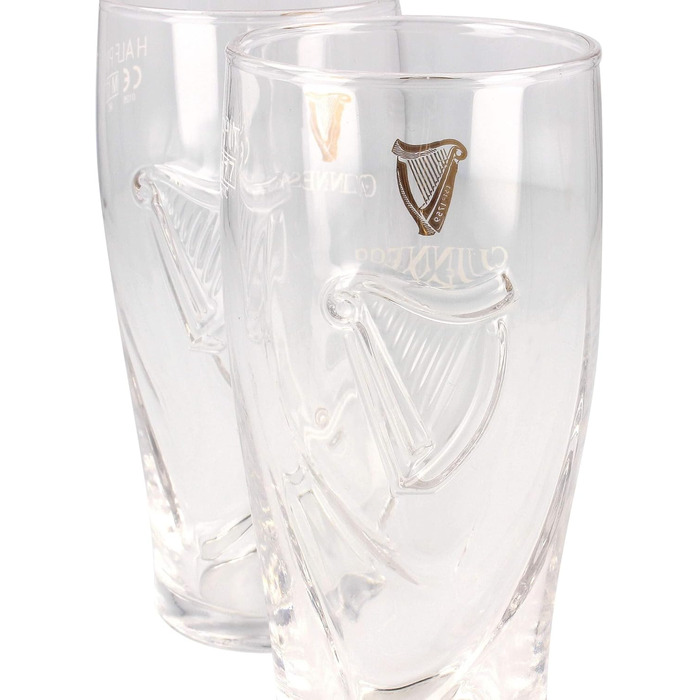 Офіційний набір з 2 склянок Guinness 1/2 Pint з тисненням арфи