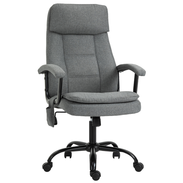 Vinsetto Massage Office Chair, Ergonomic Desk Chair, Adjustable Gaming Chair, Grey | Aosom