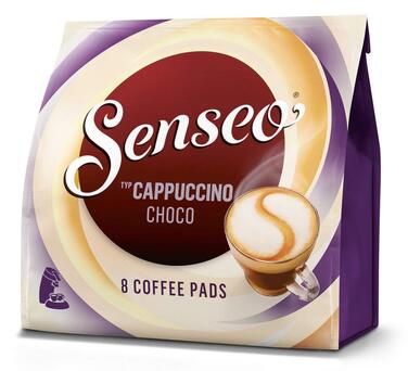 Кавові пади Senseo Cappuccino Choco для кавомашин, шоколадний капучино, 40 шт (5 упаковок по 8 шт)