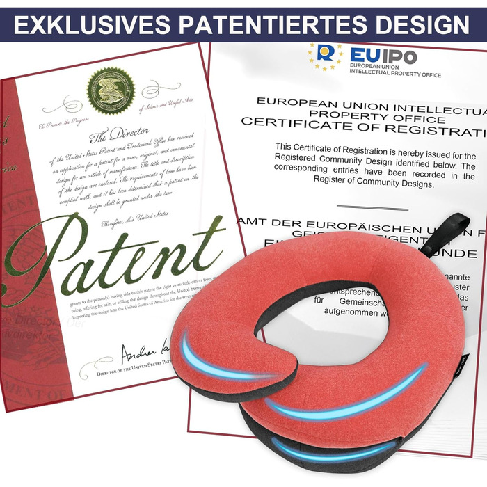 Подушка для шиї у подорожах Buyue для літаків, 360° підтримка голови, сон під час тривалих перельотів, комплект з 3D-контурною маскою для очей, навушниками та чохлом (для дорослих, 45KG+), велика (Рожево-сірий, маленька)