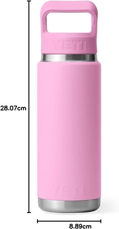 Термос-пляшка YETI Rambler 750 мл з вакуумною ізоляцією, нержавіюча сталь, з кришкою та трубочкою, колір Strong Pink