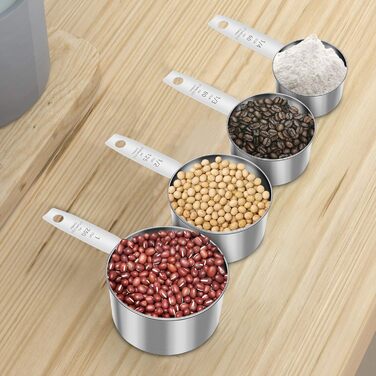 Набір мірних ложок та мірний стакан з нержавіючої сталі (8 шт.) - для рідин та сухих інгредієнтів, випічки