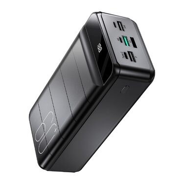 Power Bank PDBEST 60000mAh 22,5W з USB-C, PD, 4 виходами та 3 входами. Сумісний зі смартфонами, планшетами. Чорний