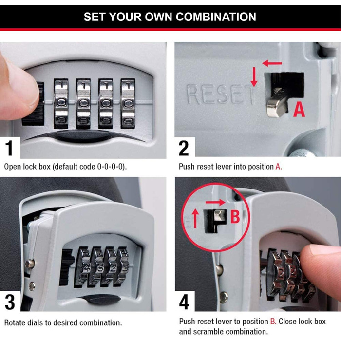 Master Lock Wall Mounted Key Safe - Outdoor Key Storage Box, Medium Size