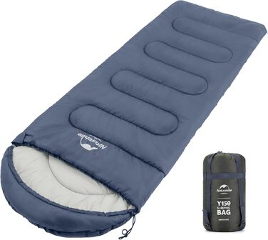 Naturehike Sleeping Bag with Hood - Camping Blanket Sleeping Bag, Lightweight & Comfortable for Outdoor Adventures & Travel - Navy Blue (7~11°C)