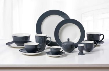 Ritzenhoff & Breker Milk & Sugar Set Doppio, Anthracite, Milk Jug/Pourer 170 ml, Sugar Bowl ø 9 cm, made of porcelain, dishwasher safe
