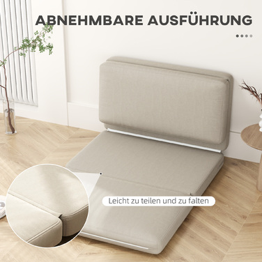 HOMCOM 3-in-1 Foldable Floor Sofa, Convertible Sofa Bed with Velvet Appearance, Padded to 240 kg Load Capacity for Bedroom, Living Room, Beige | Aosom