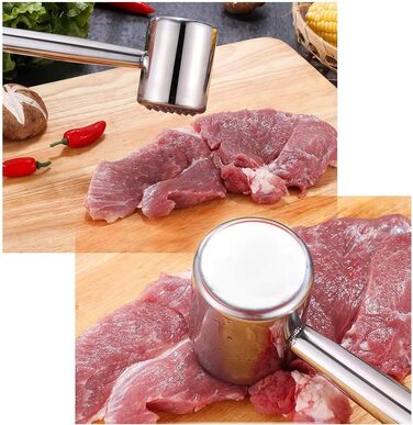Кухонний молоток для м'яса PIQIUQIU з нержавіючої сталі 304 (подвійний)