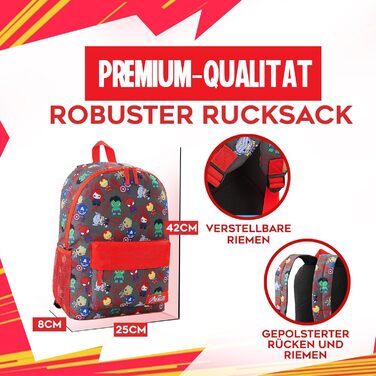 Дитячий рюкзак Marvel Spiderman з дизайном The Avengers, Iron Man та іншими героями. Ідеальний для школи та як подарунок (40x30x16cm)