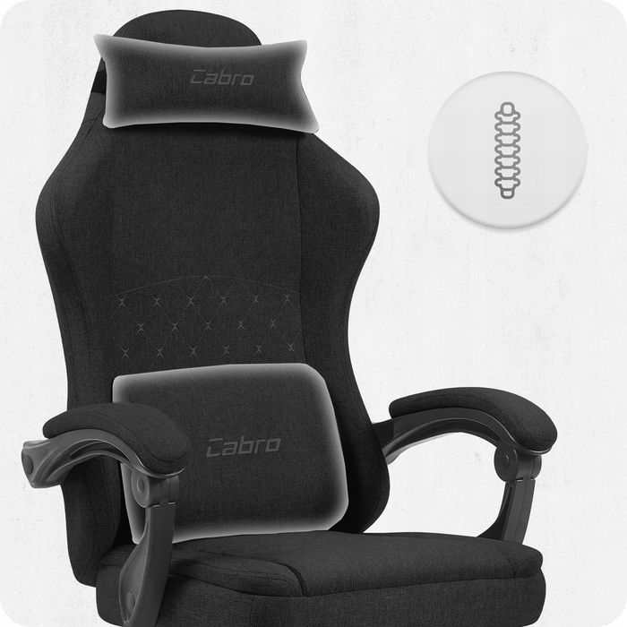 Ігрове крісло Cabro C503, чорна тканина
