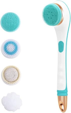 Electric Body Scrub Brush - Rechargeable Silicone Exfoliating Shower Brush for Back & Body Massage