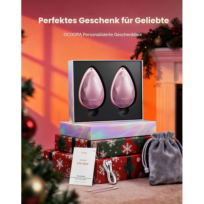 Електричні грілки для рук OCOOPA (2 шт) - стильні, рожеві, з магнітом, USB-зарядка, для Raynaud, туризму, кемпінгу