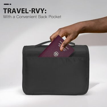 Зувакате Косметичка для підвішування, водонепроникна, з ручкою, для подорожей, спорту, кемпінгу – чорна