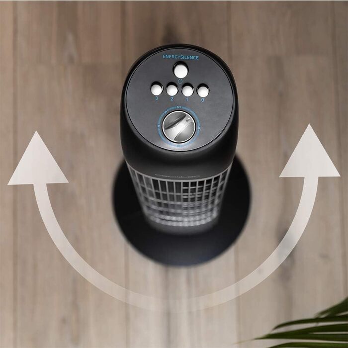 Вентилятор Cecotec Digitale Turm EnergySilence 890 Skyline, 50 Вт, 76 см, з таймером, пультом ДУ, мідний двигун, 3 швидкості, 3 режими, чорний