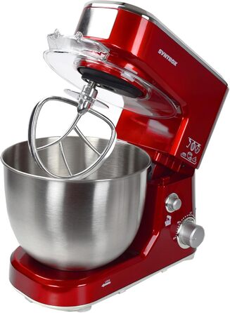 Syntrox Germany KM-1000W Kitchen Machine, Dough Mixer, Mixer, Stainless Steel Bowl, 5 Liter, red