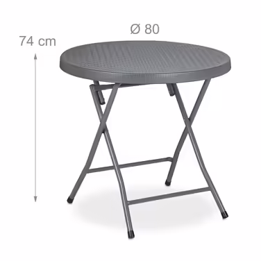 Relaxdays Folding Garden Table with Rattan Look