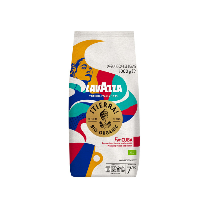 Кава в зернах Lavazza Tierra Bio 100% арабіка, для еспресомашин, легкого обсмаження, 1 кг