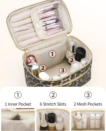 Косметичка для жінок, велика дорожня косметичка для макіяжу з відділенням для пензлів, органайзер, культові сумки з PU-шкіри, портативна сумочка для макіяжу, зелена (патент)