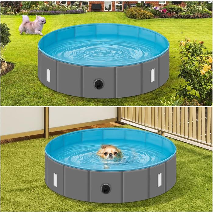 Басейн для собак великих порід EUGAD 120x30 см з кришкою. ПВХ басейн для плавання собак, антиковзаюча поверхня