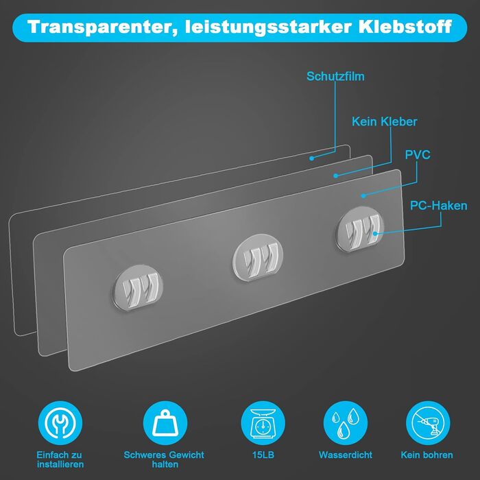 Підставка для душу з нержавіючої сталі без свердління, 2 шт. - органайзер для шампуню, гелю для душу, мила, ванни, кухні (чорний)