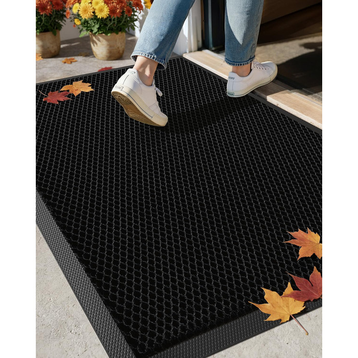 Килимок для дому та вулиці COLOR&GEOMETRY 43x76 см, сірий, антиковзаючий, легко миється