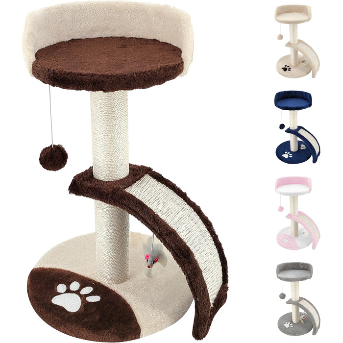 Дерев'яний кігтечка для котів Beltom® Kratzbaum 54 см, рожево-білий (коричнево-бежевий)