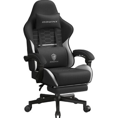 Ігровий крісло Dowinx з підголівником та підставкою для ніг, масажний офісний стілець з тканини, ергономічний дизайн