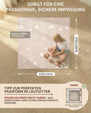 Дитячий килимок для ігор Krabbelmatte 150x180 см, складаний, водонепроникний, антиковзкий, з сумкою для перенесення (Ліс)