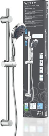 Душовий набір EISL PARMA DX5082CSB, душова стійка 70 см, лійка з 8 режимами, шланг і тримач, хром
