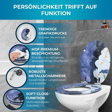 Овальна кришка для унітаза Benkstein з мікроліфтом, антибактеріальне сидіння Urea-Duroplast, Quick-Release, темно-сіра (Deep Grey)