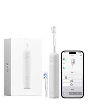 Laifen Wave Spezial Electric Toothbrush - Oscillating & Vibrating Sonic Toothbrush for Adults with App, 2 Brush Heads (Gray)