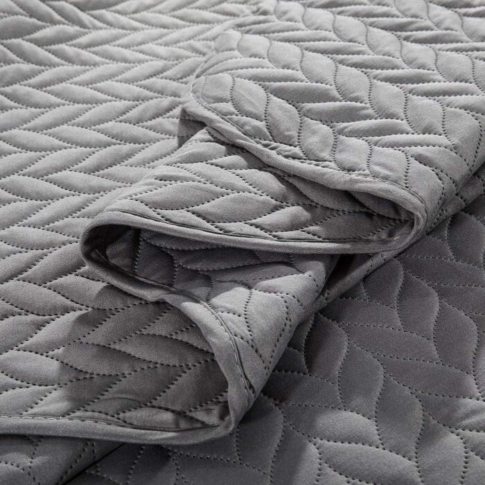 Торба для ковдри з декоративним стеганим покриттям MOONLIGHT20015, 2 наволочки, сірий колір, для спальні, двоспальне ліжко