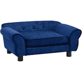 Софа для собак VidaXL, темно-синього кольору, 72x45x30 см, плюшеве ліжко для собак та котів