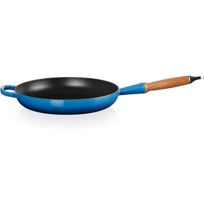 Сковорода Le Creuset Signature чавунна з дерев'яним ручками (Azure, 28 см)
