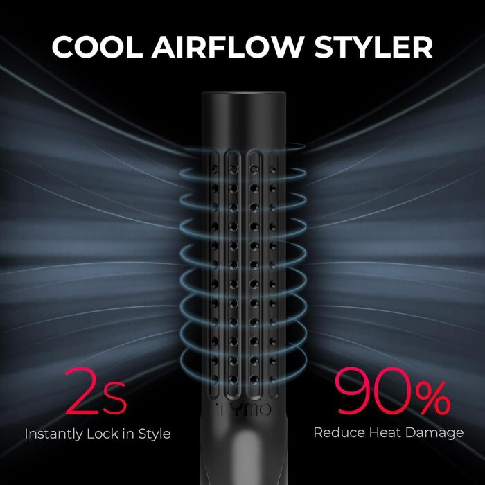 TYMO Airflow: Випрямляч та завивачка для волосся 2-в-1 з іонізацією, 32 мм, чорний