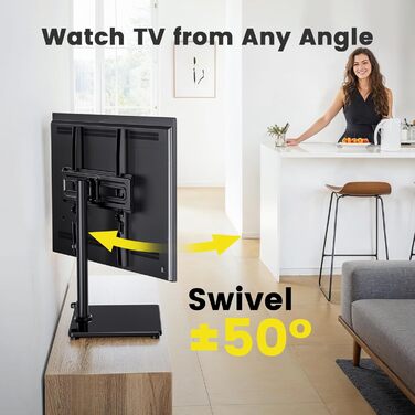 Підставка для телевізора поворотна, універсальна, для LED, LCD, Flat & Curved телевізорів 32-60 дюймів, до 40 кг, VESA 400x400 мм