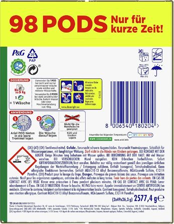 Капсули для прання Ariel All-in-1 для кольорових речей, 98 завантажень