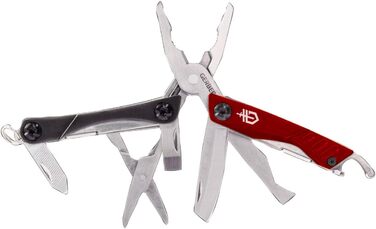 Gerber Multi-tool with 12 functions, Dime Pocket Multi-tool, Black, 1014030 (Red (EU))