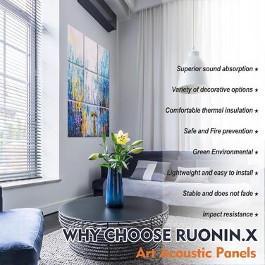 Набір акустичних панелей для стін (9 шт), 88.9 x 119.4 см, звукопоглинаючі декоративні панелі для студії звукозапису та шумоізоляції приміщень