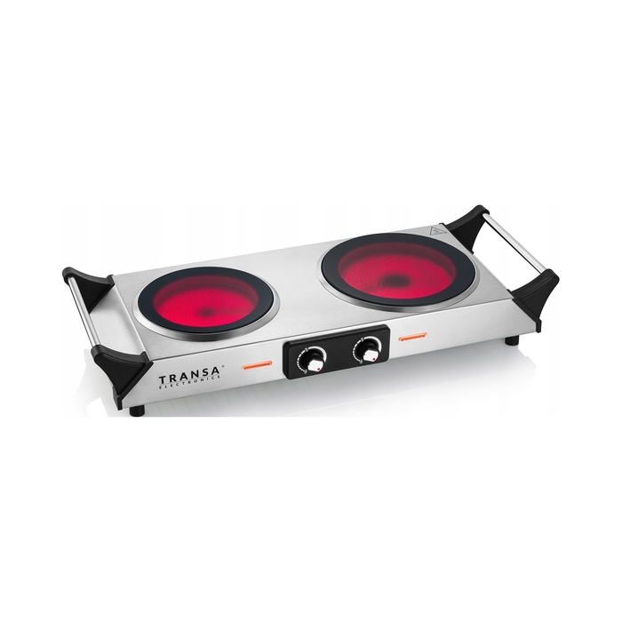 Портативна керамічна плита Transa Electronics на 2 конфорки, 2100 Вт, склокерамічна