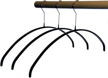 Hagspiel 20-Piece Metal Clothes Hangers, Non-Slip Coated, Black for Men, Length 46 cm