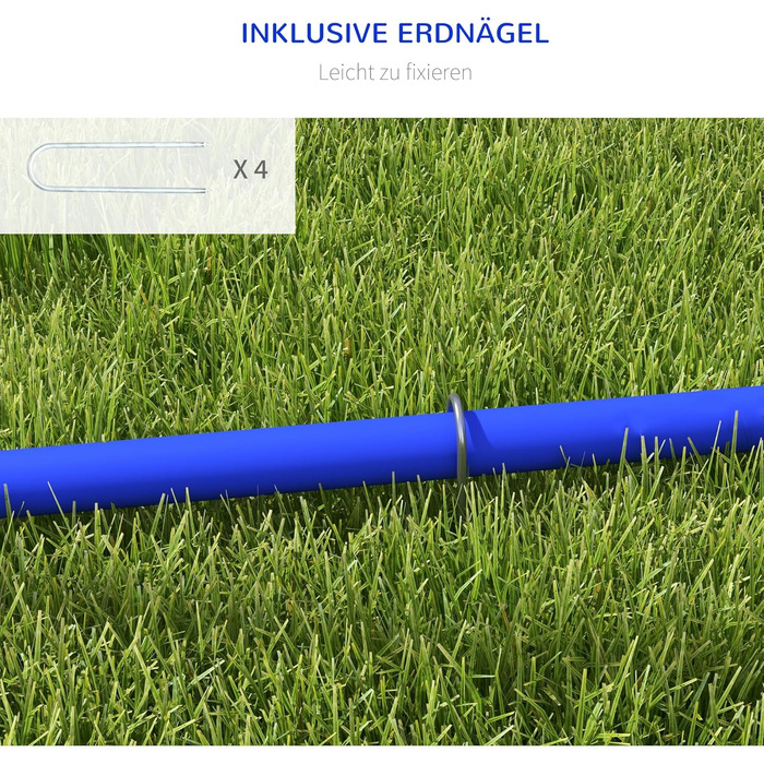 Набір для аджиліті для собак PawHut: 4 елементи, 88x64x95 см (блакитний+білий)